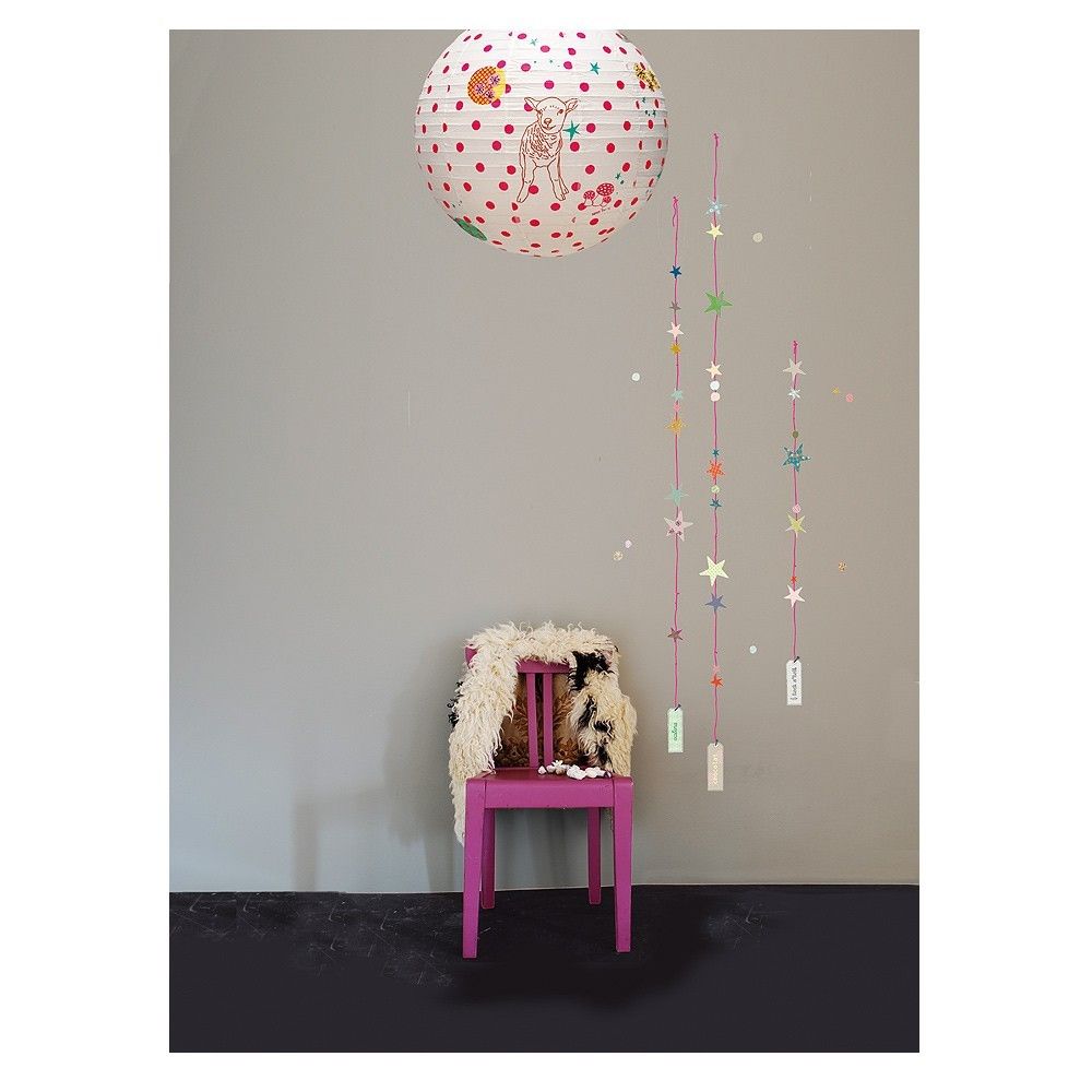 Sticker fils d'étoiles rose fluo mimi'lou design enfant