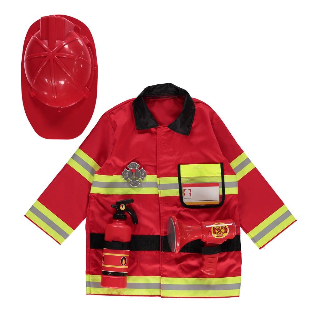 Déguisement Enfant Pompier Déguisement Pompier Enfants - Costume Complet Avec 8 Accessoires Pour Jeu De Rôle Deguisement Enfant Garcon