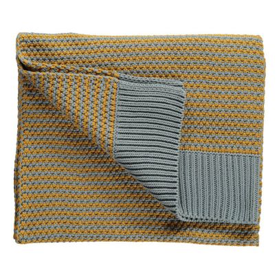 Lab Plaid en maille - jaune moutarde et gris pâle Lab x Smallable-listing