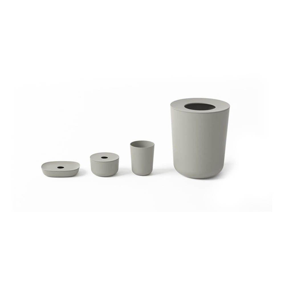 Set de 4 accessoires bano salle de bain gris clair ekobo design