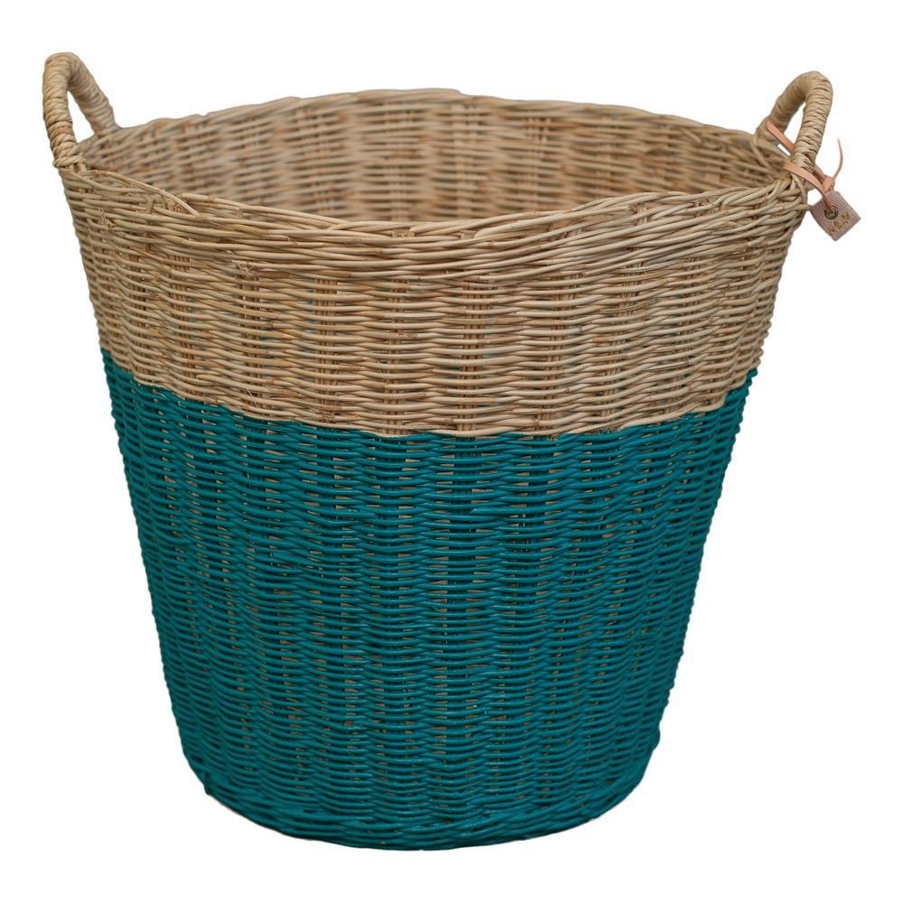 Panier de rangement bleu pétrole numero 74 design adolescent ,