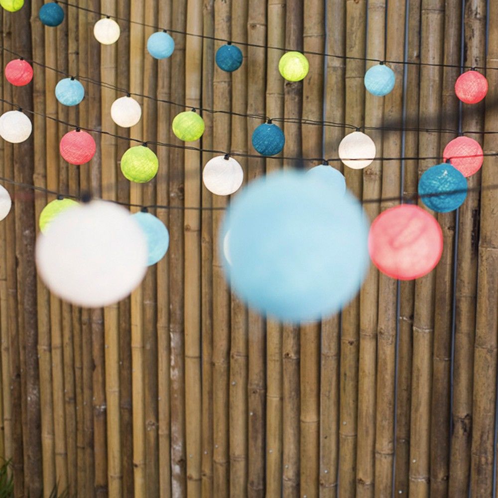Guirlande lumineuse outdoor 24 boules blue lagoon multicolore la