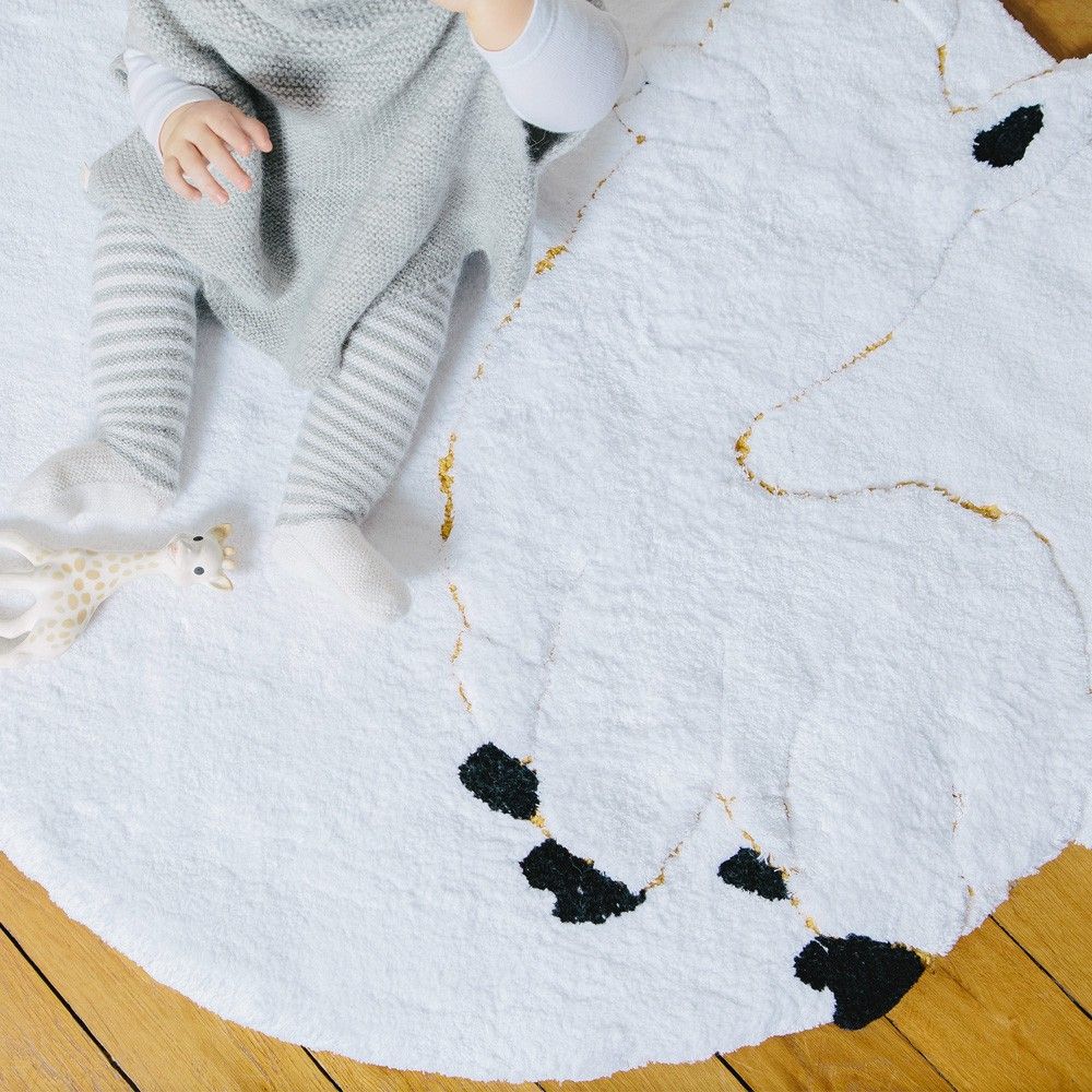 Tapis bébé alpaga 95 cm blanc un tapis à paris x baby alpaga