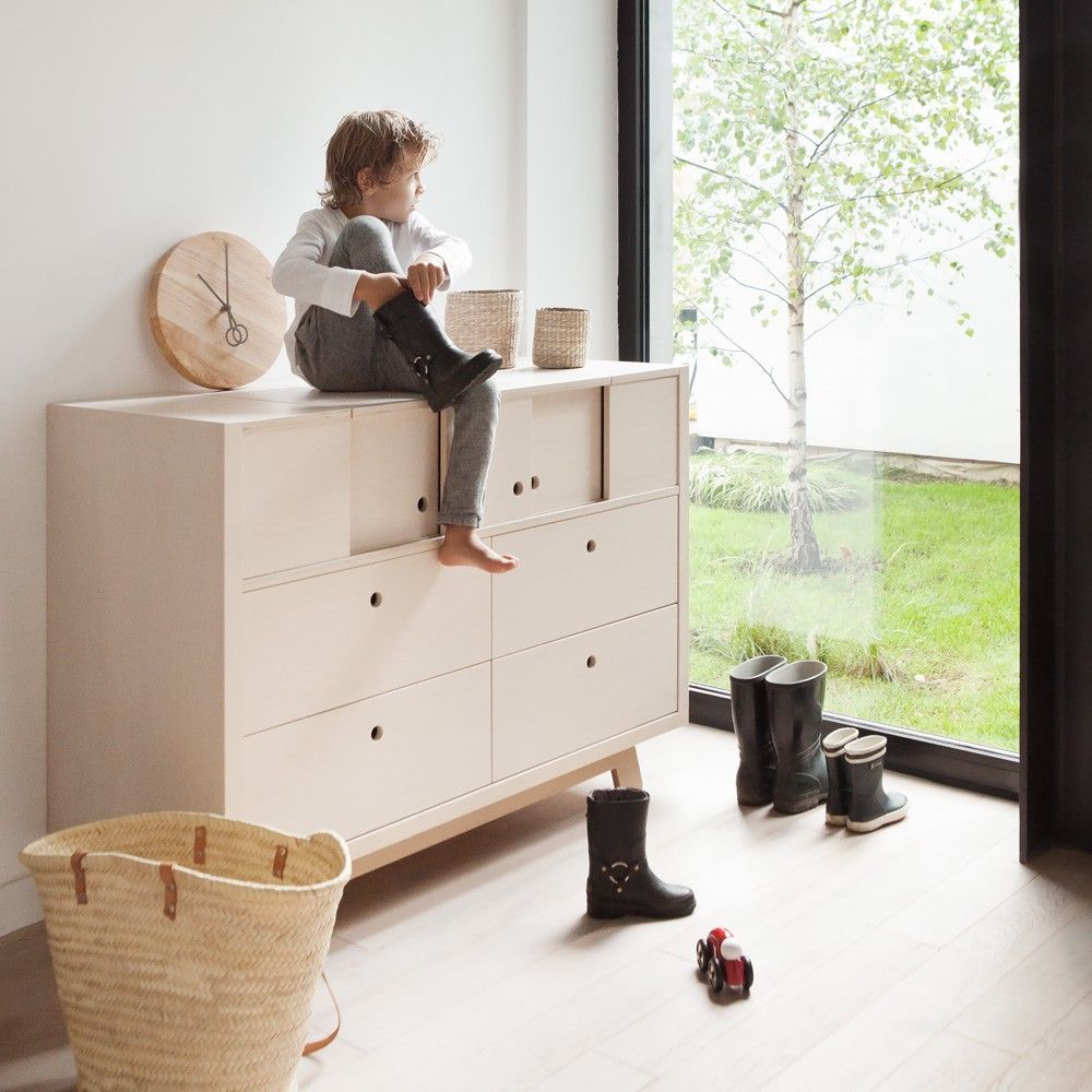 Cassettiera peekaboo 120x50 cm naturale kutikai design bebè , Cassettiera larghezza 80 cm