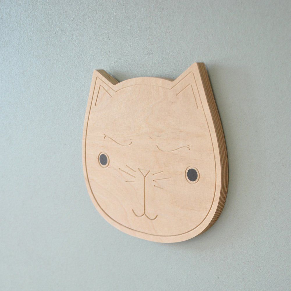 Wanddeko katze natur april eleven design kind