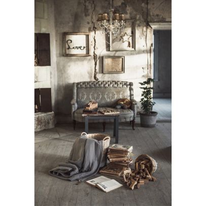 Decke -Naturfarbe- Schwarzes Muster Polder Girl Design Baby