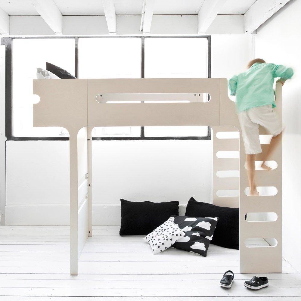 Funk Double Ladder Mezzanine Bed Beige limed Rafa Kids Design