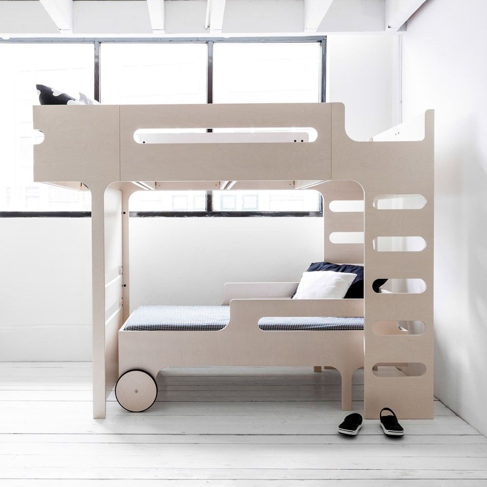 Funk Double Ladder Mezzanine Bed Beige limed Rafa Kids Design
