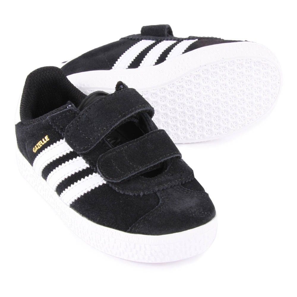 Suede Velcro Gazelle Trainers Black Adidas Shoes Children