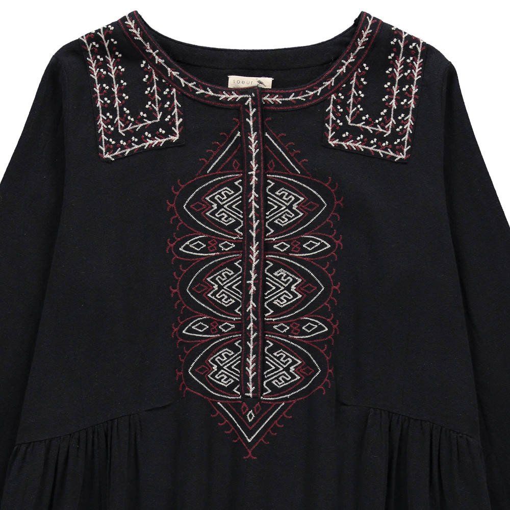 Embroidered Vasa Dress Black Soeur Fashion Teen , Children