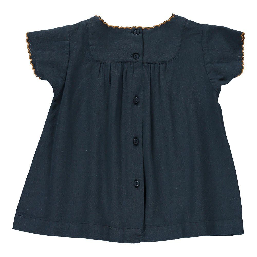 Baby Lettuce Buttoned Bib Dress Midnight blue Caramel Fashion