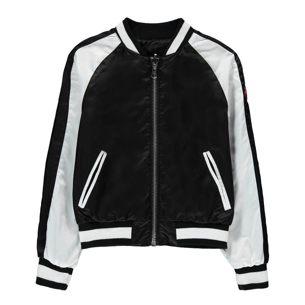 Memories Zipped Fine Baseball Jacket Black American College Memories Zipped Fine Baseball Jacket