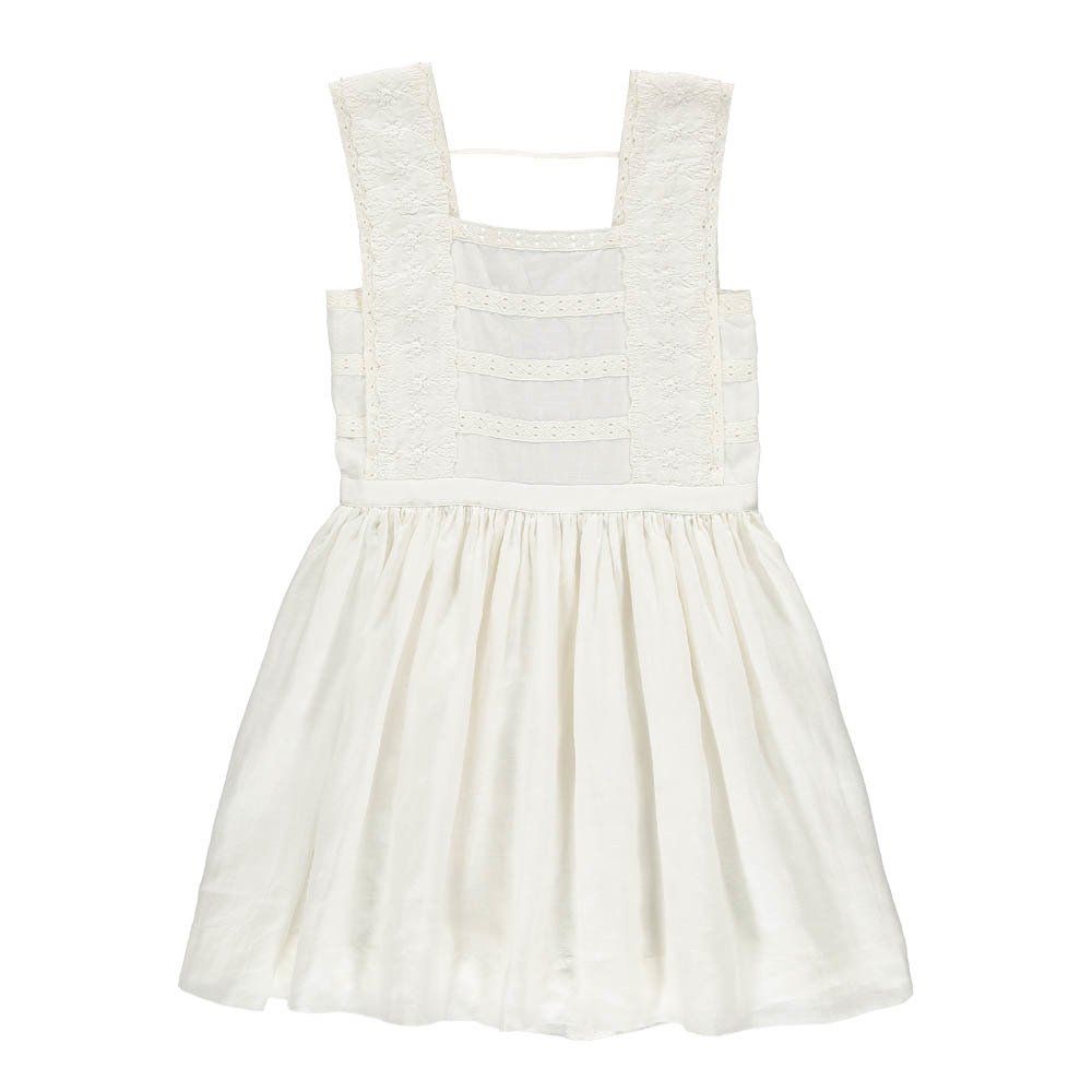 Salomé Lace Pinafore Dress White Les Coyotes de Paris Fashion