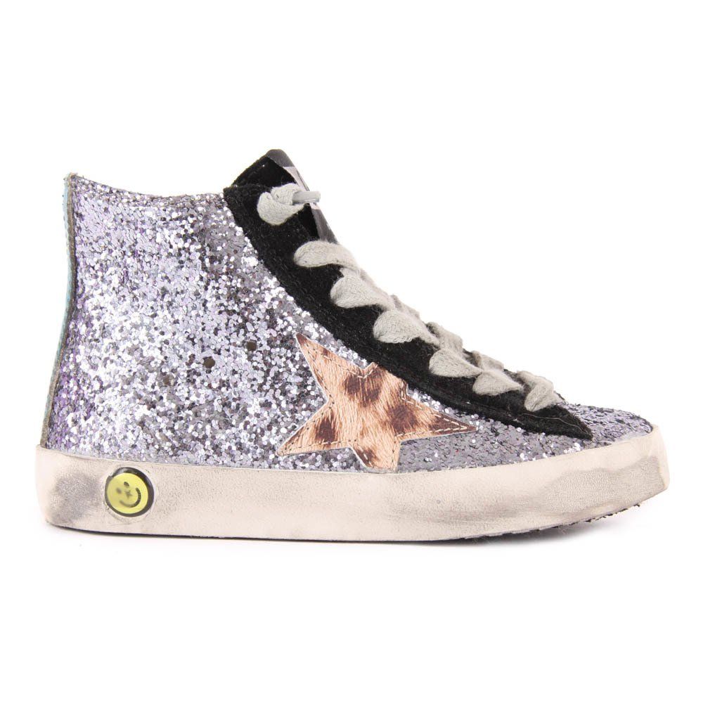 golden goose glitter argento