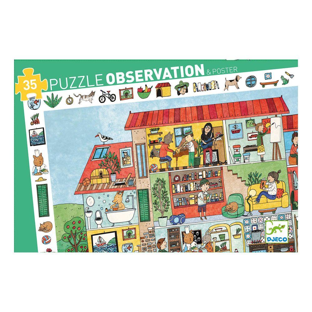 House Puzzle 35 Pieces Multicoloured Djeco Toys and Hobbies