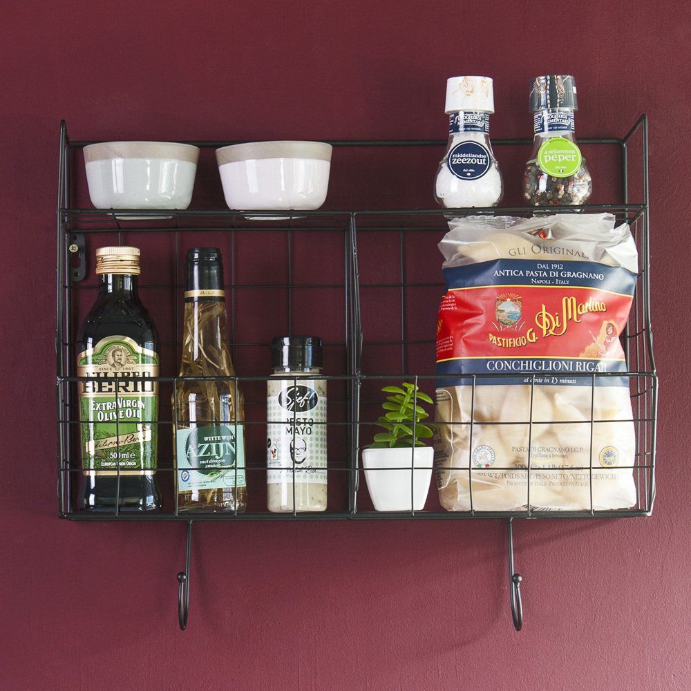 Mensola da cucina Nero Present Time Design Adulto Mensola da cucina Nero Present Time Design Adulto