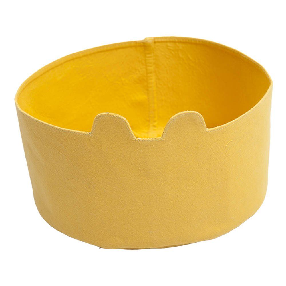 Bear Organic Cotton Storage Basket 26x13cm Yellow Fabelab Design Bear Organic Cotton Storage Basket 26x13cm