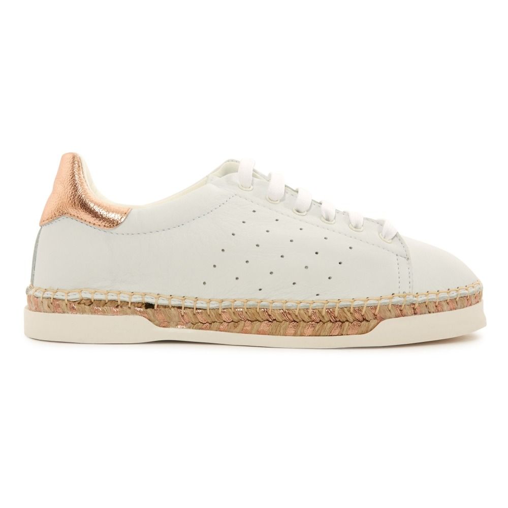 sneakers lancry bianche e metallizzate con suola in lurex