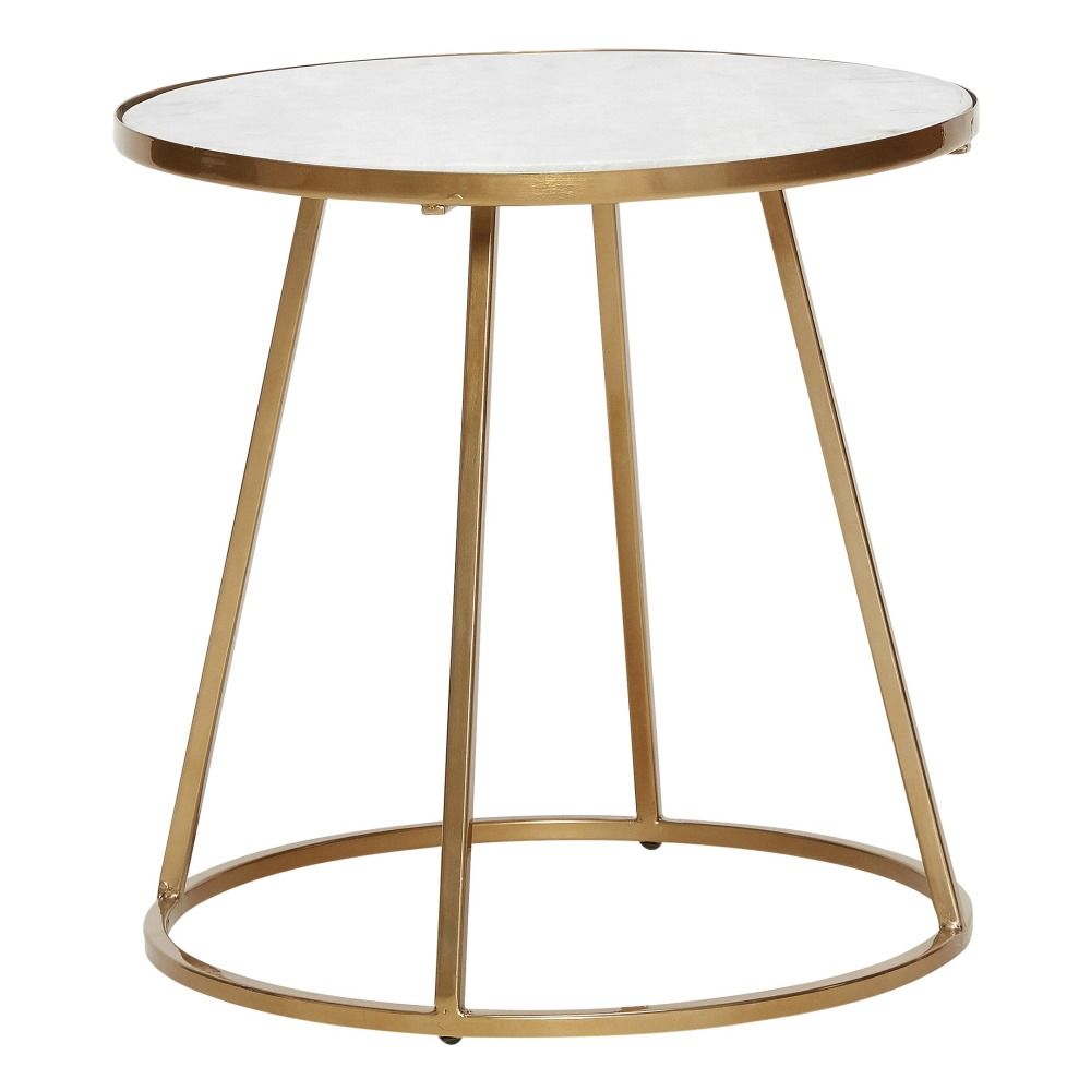 Round Marble Side Table White Hübsch Design Round Marble Side Table