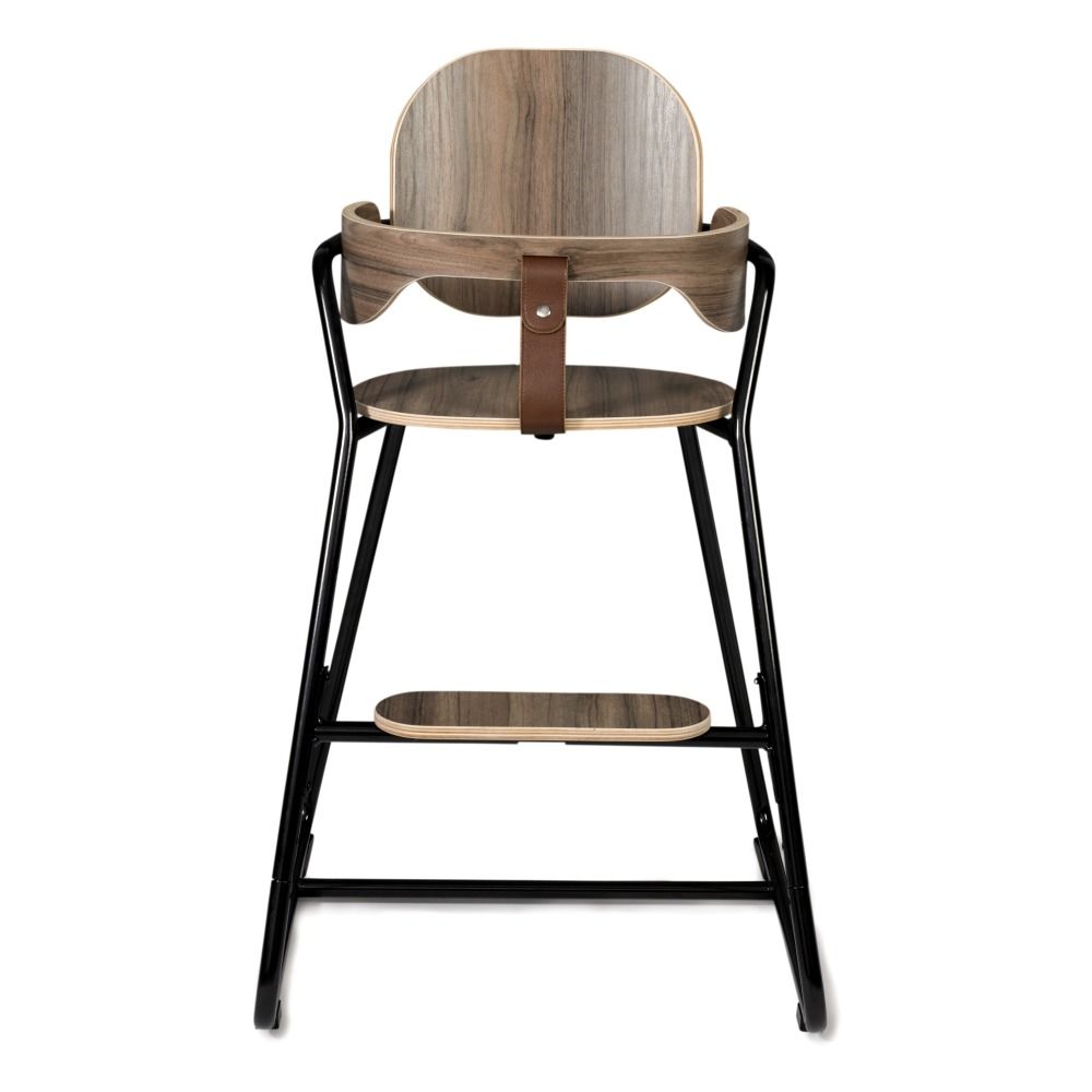 Tibu Convertible High Chair With Tray Metal And Wood Structure Tibu Convertible High Chair With Tray Metal And Wood Structure Leather Strap